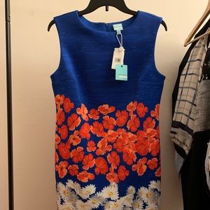 Tracy Reese blue floral cocktail dress